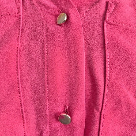 Jones New York Women's Jasper Roll-Cuff Blouse Guava Pink Size XS - Picture 3 of 12